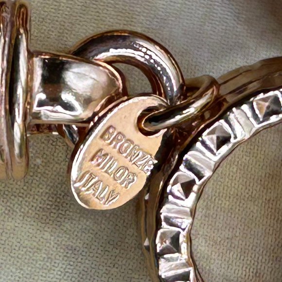 Estate Bronze Milor Italy Thick Circles Rose Gold Plated Chain Brac… - Picture 5 of 13